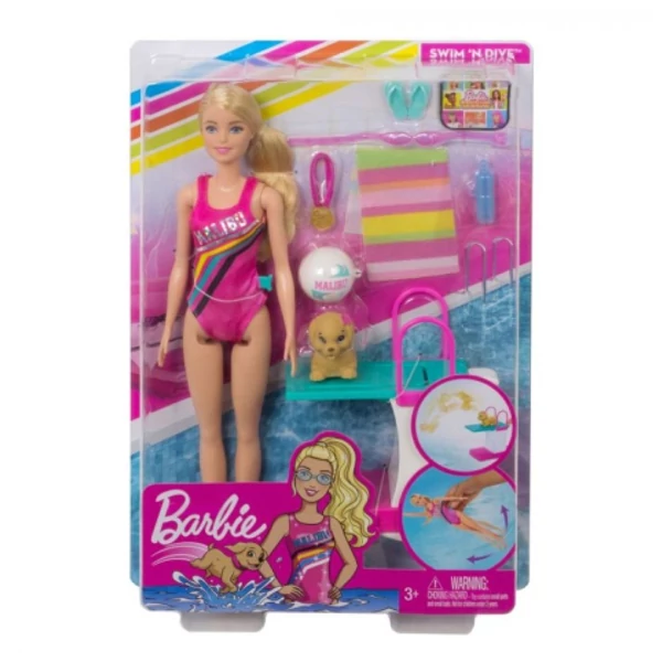 Barbie Dreamhouse Adventures: Úszóbajnok Barbie baba szett - Mattel