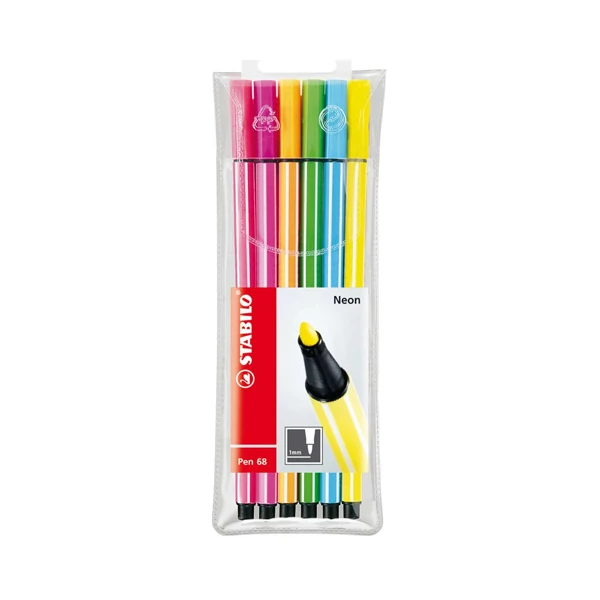 Stabilo: Pen 68 neon színű filctoll készlet 6db-os