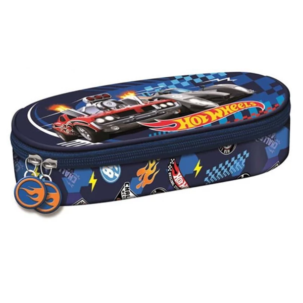 Hot Wheels ovális tolltartó kék színben 20,5x5x9,5cm