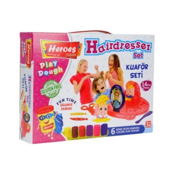 Play-Dough: Heroes Fodrász gyurma szett 14db-os
