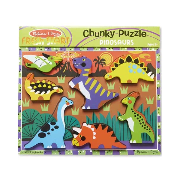 Dinók könnyen megfogható fa forma puzzle - Melissa & Doug