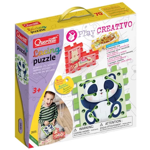 Quercetti: Play Creativo Állatos fűzős puzzle
