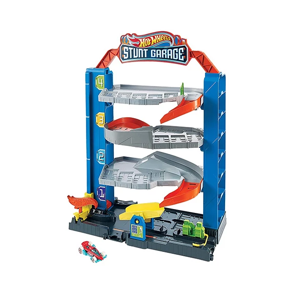 Hot Wheels Kaszkadőrgarázs pályaszett kisautóval - Mattel