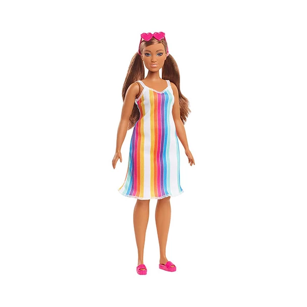 Barbie 50. évfordulos Malibu baba csíkos ruhában - Mattel