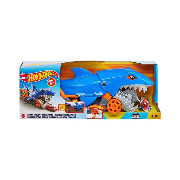 Hot Wheels: Autófaló cápa játékszett kisautóval - Mattel