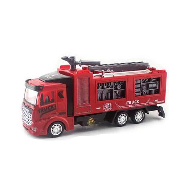 Tűzoltó autó hátrahúzós meghajtással, fénnyel és hanggal 1/48