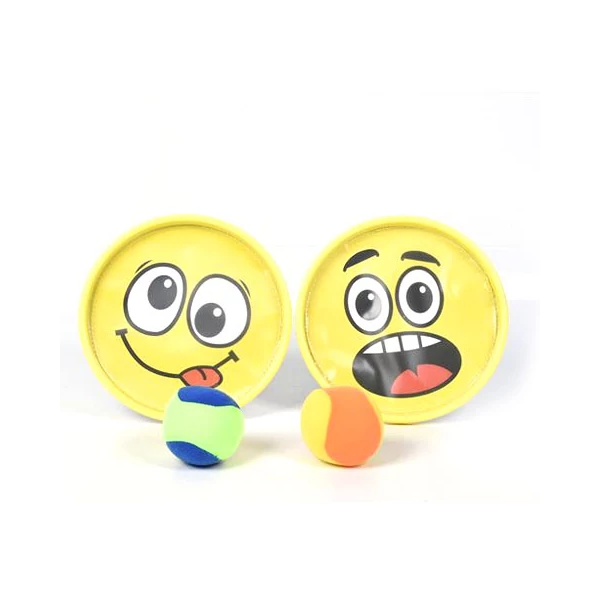Smiley mintás catch ball ügyességi játék szett