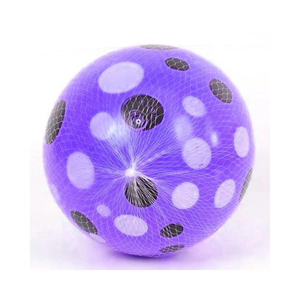 Lila pöttyös mintás gumilabda 23cm
