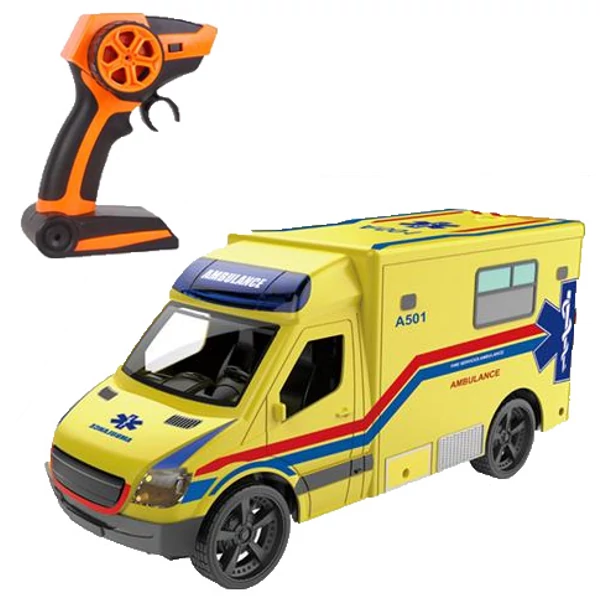 RC Rescue távirányítós sárga mentőautó 2,4GHz 1/12