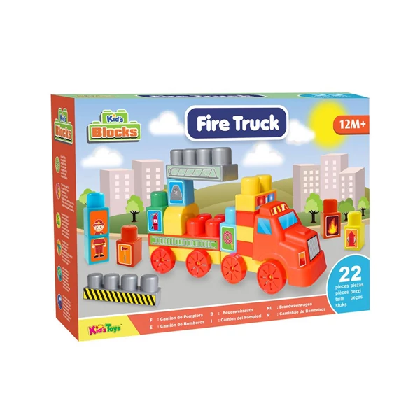 Fire Truck tűzoltós építőkocka szett 22db-os