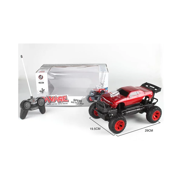 RC Piros Off-Road távirányítós izomautó fénnyel és hanggal 27 MHz 1/14