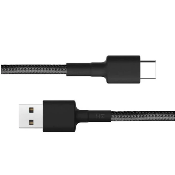 Xiaomi USB type C fonott töltő kábel 1m - fekete (black) (SJV4109GL)