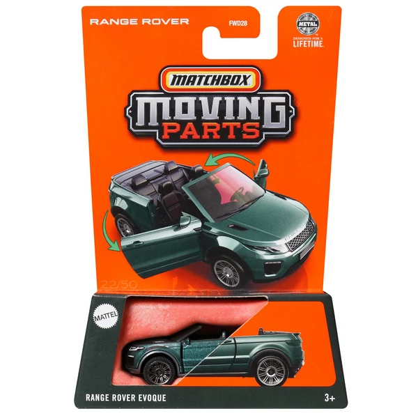 Matchbox: Moving Parts - Nyitható kisautó Range Rover Evoque 1/64 - Mattel