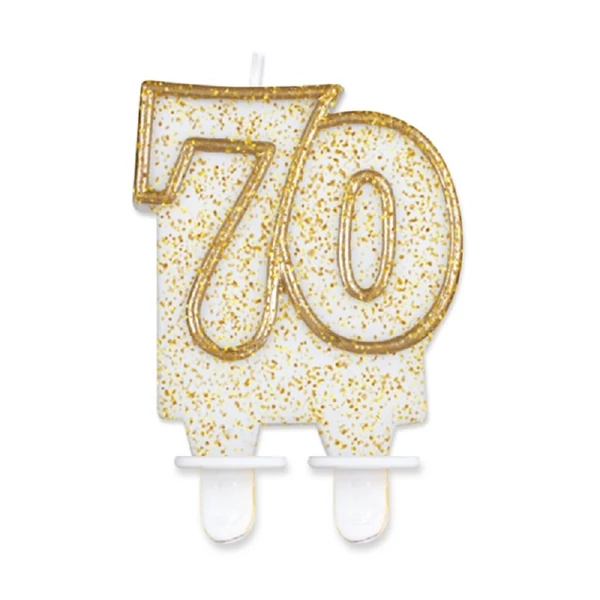 Party tortagyertya 70. évszámos fehér-arany szegéllyel