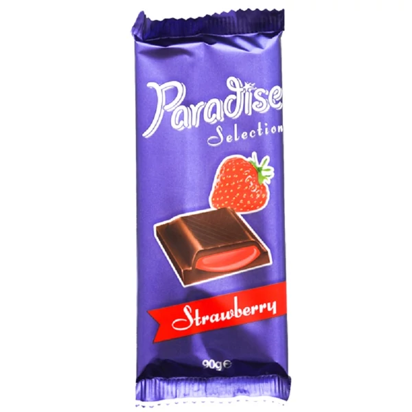 Paradise eper ízű krémmel töltött kakaós tejtábla 90g