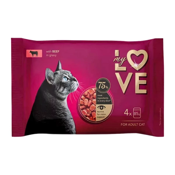 My love marha ízesítésű alutasakos macskaeledel 4x85g