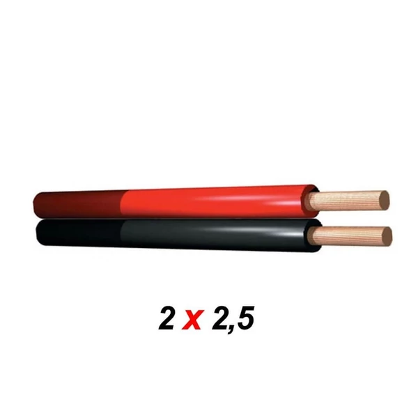 PD Connex RX24 Hifi hangfalkábel Piros - Fekete (2x2,5 mm2) - Méretre vágható