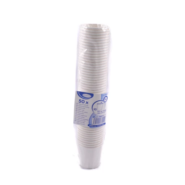 Eldobható papír pohár 1,1dl 62mm 50db 76211 fehér (110ml)