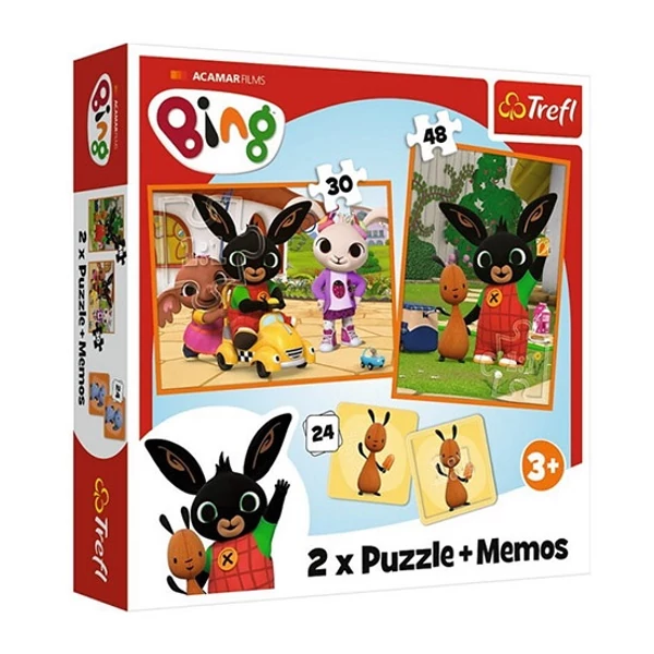 Bing és barátai 2 az 1-ben puzzle és memóriajáték - Trefl