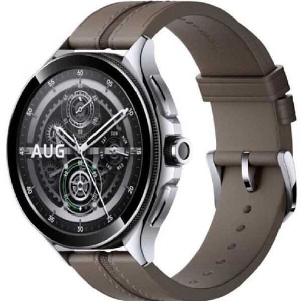 Xiaomi Watch 2 Pro bluetooth okosóra ezüst (silver) barna bőr pánttal (brown leatherband)