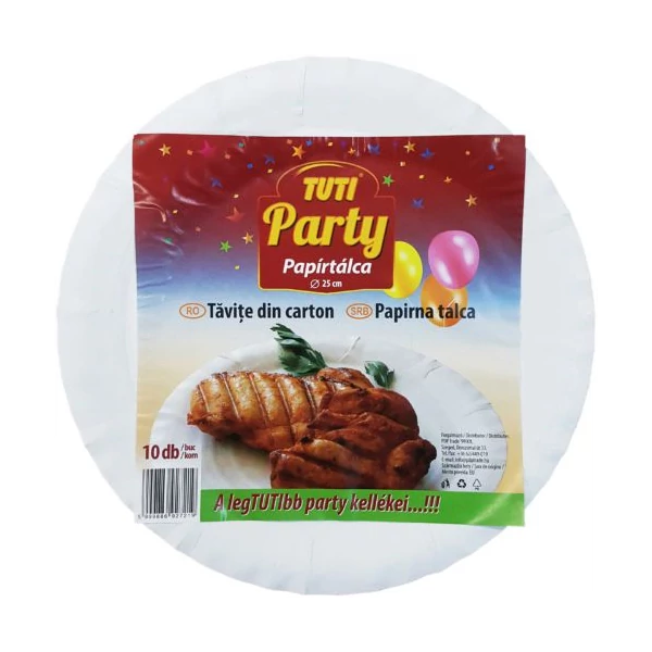 TUTI Papír tálca karton tálca kerek 10 db 25 cm