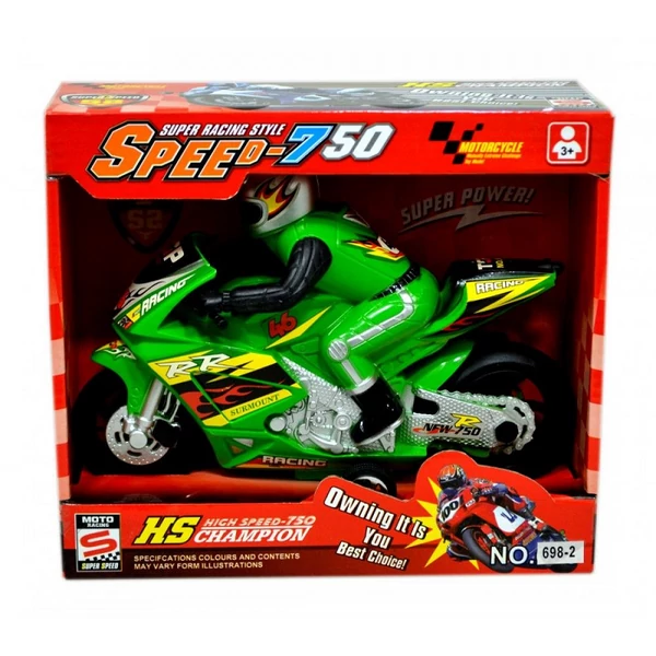 Zöld játék motorkerékpár