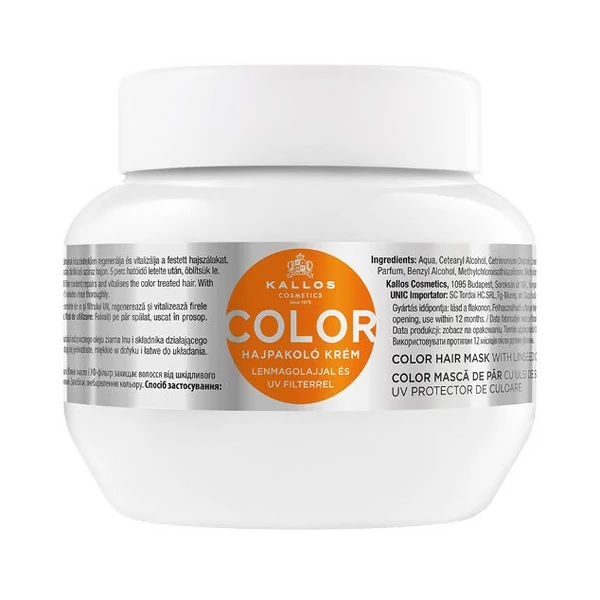 Kallos KJMN Color hajpakoló krém lenmagolajjal és UV filterrel 275ml