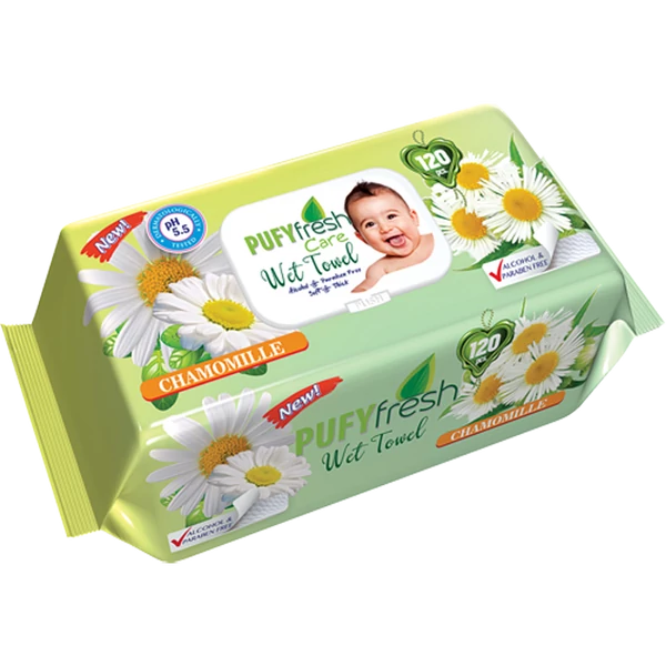 Pufy fresh nedves törlőkendő 120db kamilla