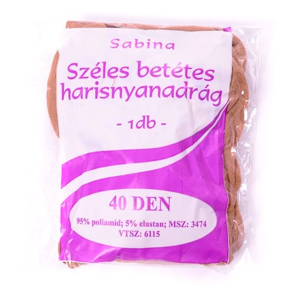 Sabina széles betétes harisnyanadrág 40den 3/4 többféle színben