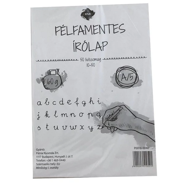 Nylon tasakos félfamentes írólap A/5 10-50