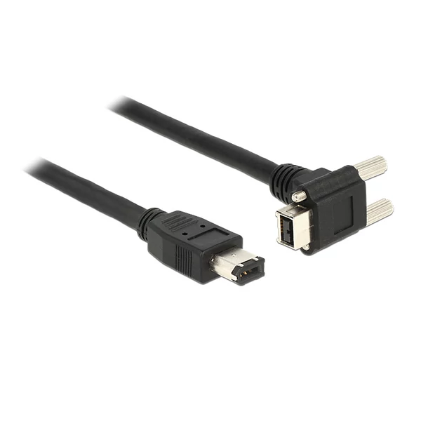 Delock Kábel FireWire 9 érintkezős dugó 90 fokos szögű, csavarokkal ellátott > 6 érintkezős dugó 3 m