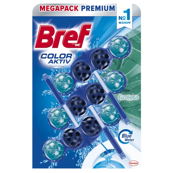 Bref premium eucalyptus color aktiv 3x50g wc illatosító