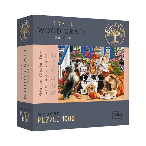 Wood Craft: Kutya barátság 1000db-os prémium fa puzzle - Trefl
