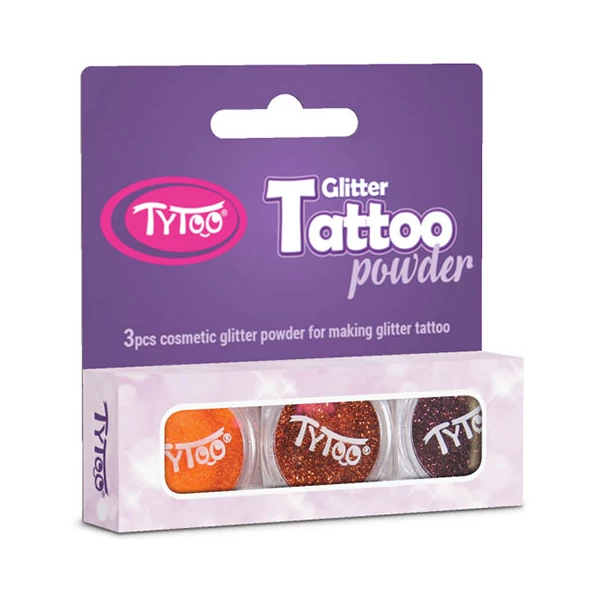 TyToo: Csillámpor szett 3 x 2,5 ml Narancssárga, Világosbarna, Barna