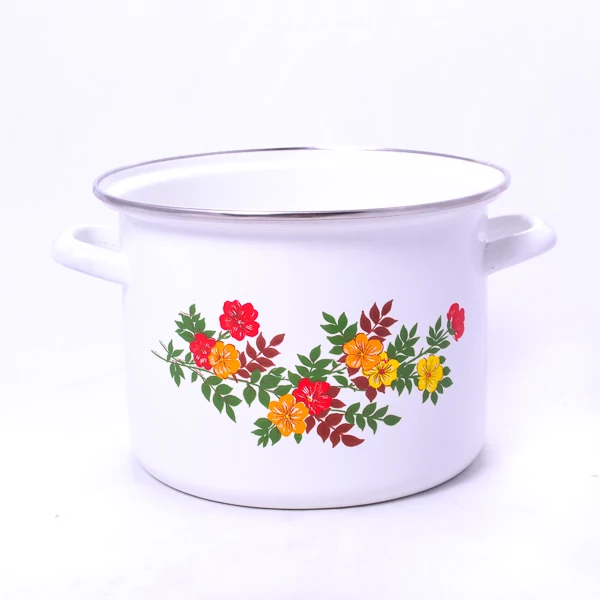 Virág mintás zománcozott fazék 20cm 4,3L