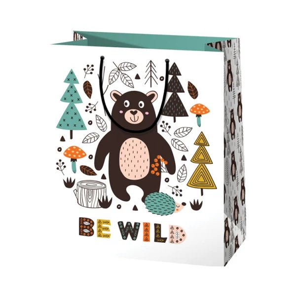 Be Wild maci mintás normál méretű ajándéktáska 11x6x14cm-es