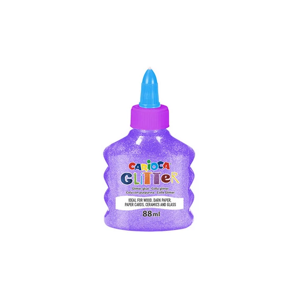 Csillámló folyékony neon lila ragasztó 88ml - Carioca