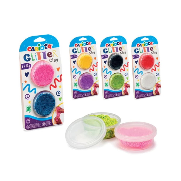 Glitter csillámos gyurma 2db-os csomag többféle változatban 2x20g - Carioca