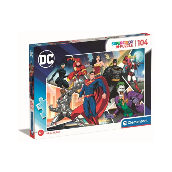 DC Comics: Az igazság ligája kollázs 104db-os puzzle - Clementoni