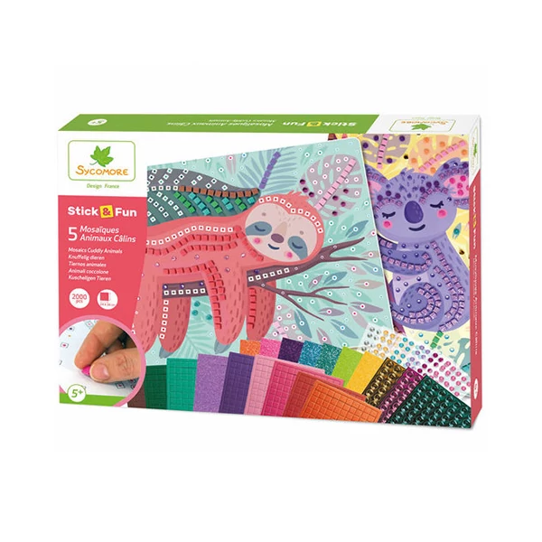 Stick'N Fun mozaikkép készítő készlet - Ölelni való állatok