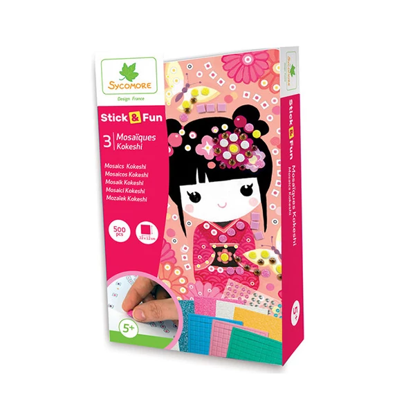Stick'N Fun mozaikkép készítő készlet - Kokeshi