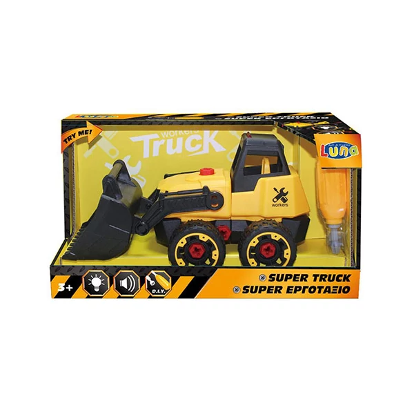 Super Truck Szétszerelhető rakodógép 29cm-es fénnyel és hanggal