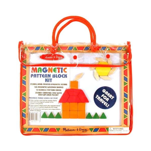 Színes mágneses készségfejlesztő tábla fa formaelemekkel - Melissa & Doug