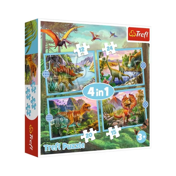 Dinoszauruszok 4az1-ben puzzle szett - Trefl