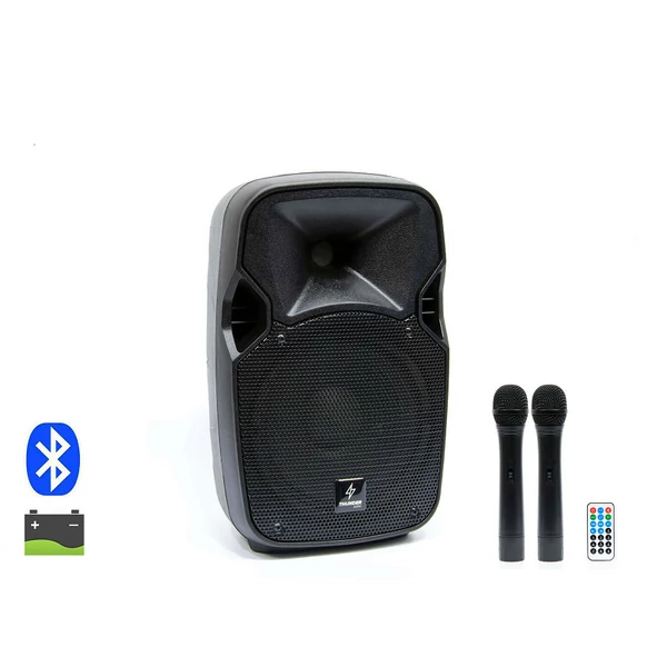 Thunder ACCU-08 300W akkumulátoros hordozható hangfal (2xMik + MP3 + Bluetooth + FM)