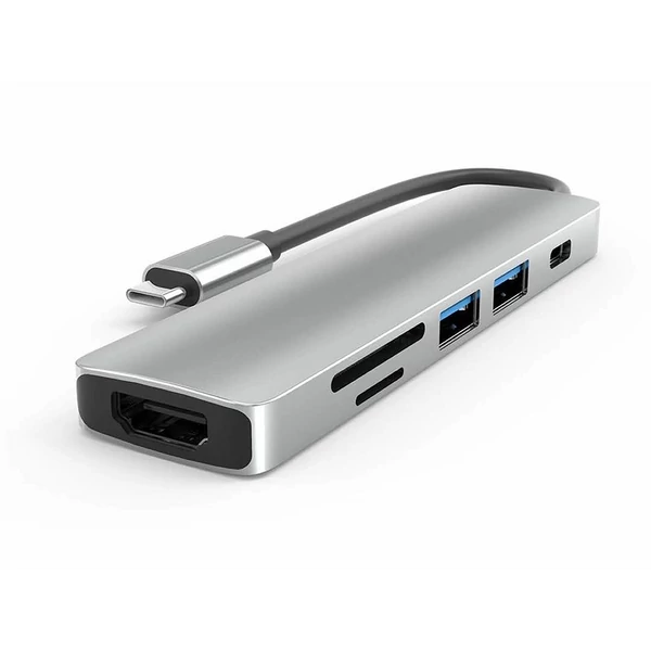 Thunder HBC-116, USB-C átalakító 6in1 + gyorstöltés (55W)
