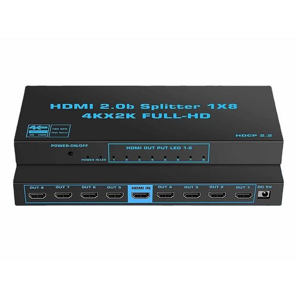 Thunder SPL-108, 1×8 HDMI 4K elosztó, HDR (fém ház)