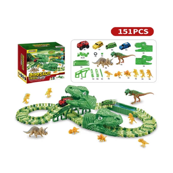 Dinoszaurusz kalandpark autópálya szett 151db-os