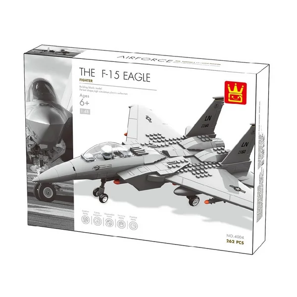 F-15 vadász repülőgép | 270 db építőkocka | építőjáték | WANGE 4004