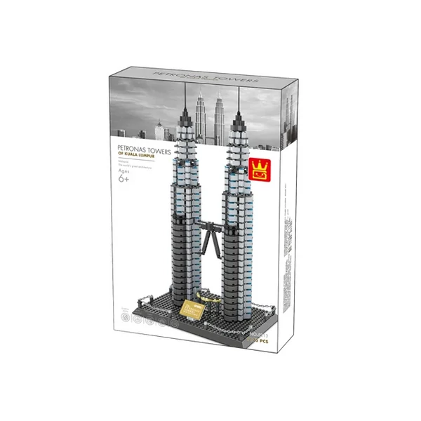 Petronas tornyok Kuala Lumpur – Malájzia | 1175 db építőkocka | építőjáték | WANGE 5213
